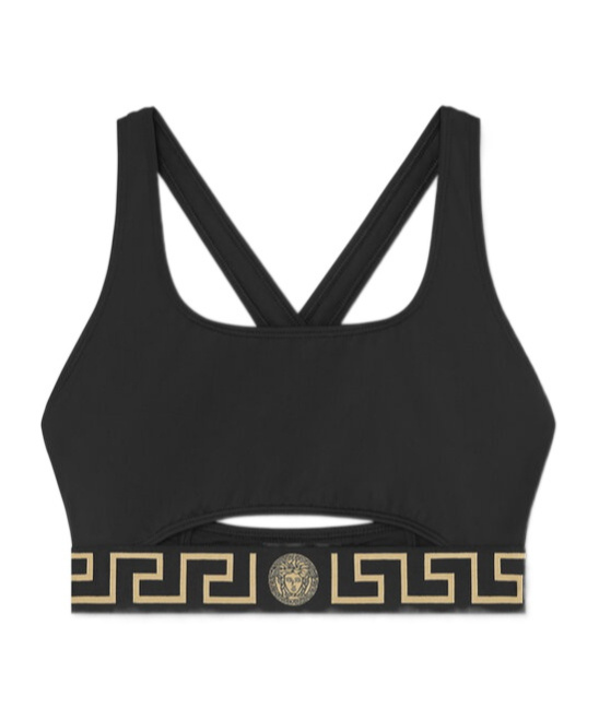 Versace Women's Logo Bikini Top In Black