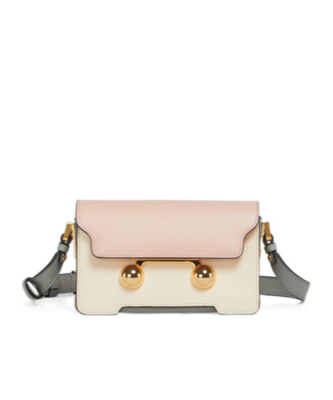 Marni Womens Zo878 Trunkaroo Colour-block Medium Leather Shoulder Bag In Nude
