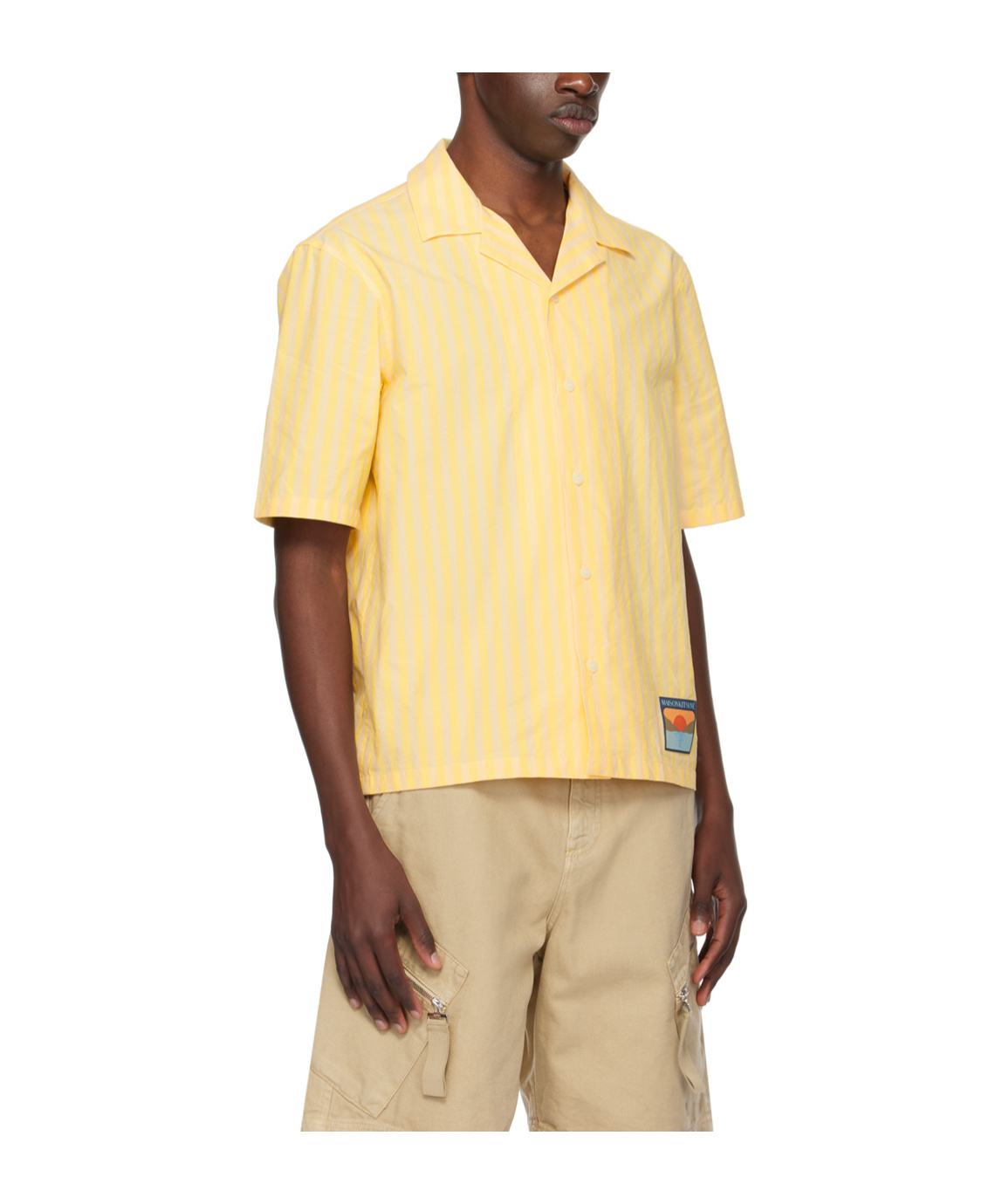 Maison Kitsuné Yellow Resort Shirt In Nude