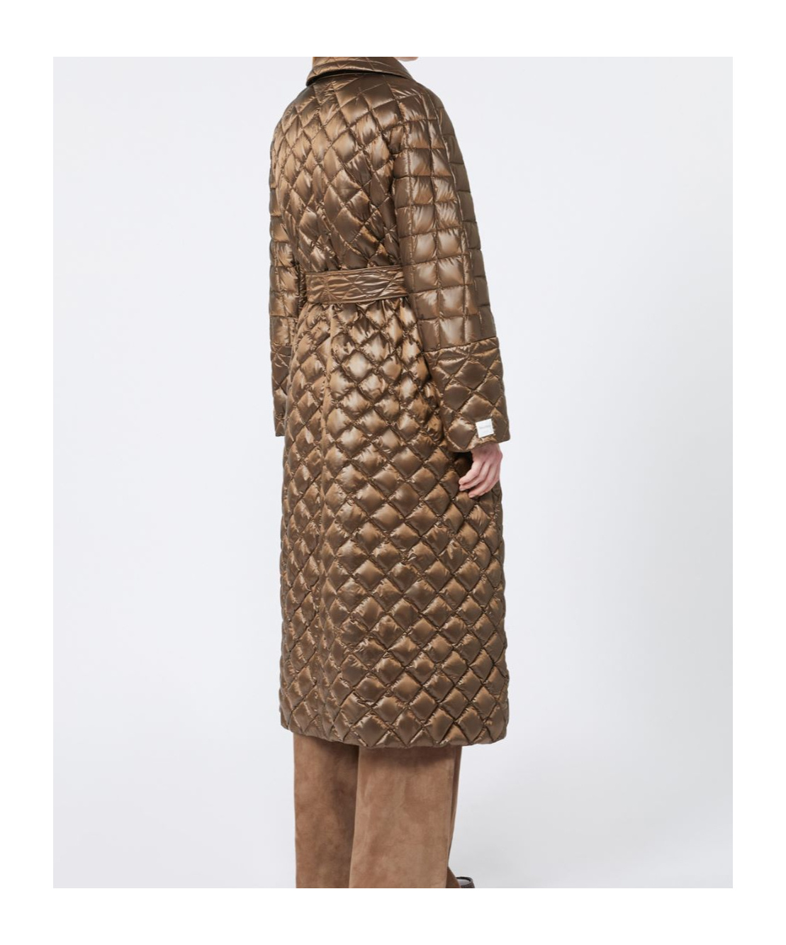 Max Mara Quilted Down Jacket In Brown