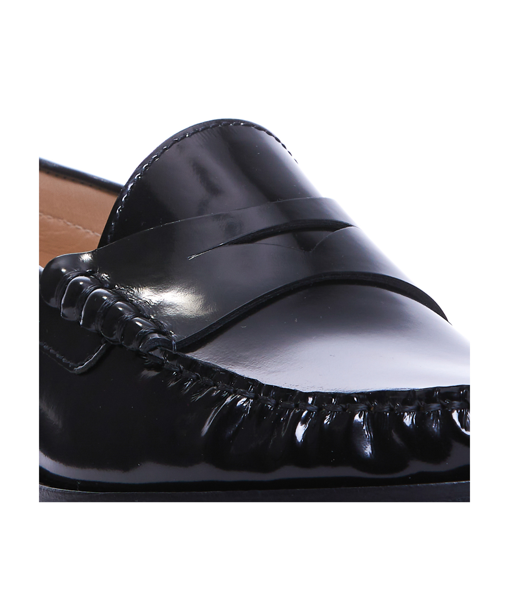 Stuart Weitzman Round Head Loafer Shoes In Black