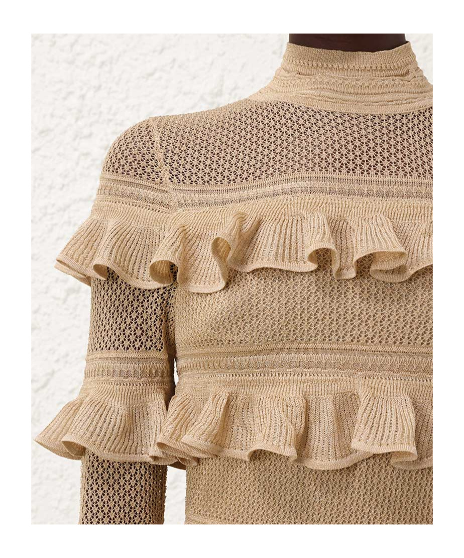 ZIMMERMANN ILLUMINATE METALLIC FRILL MINI