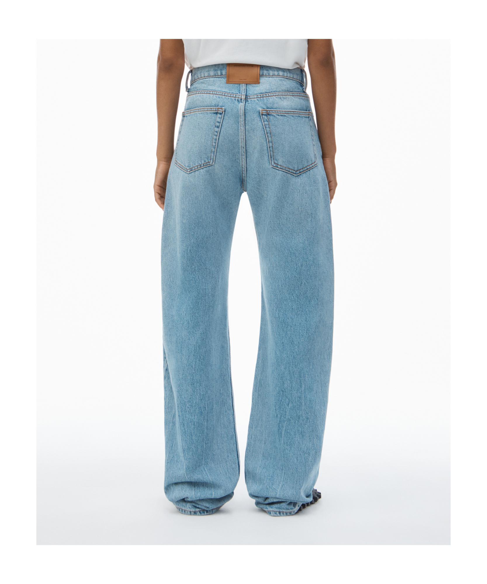 Shop Alexander Wang Logo-embossed Jeans In Blue