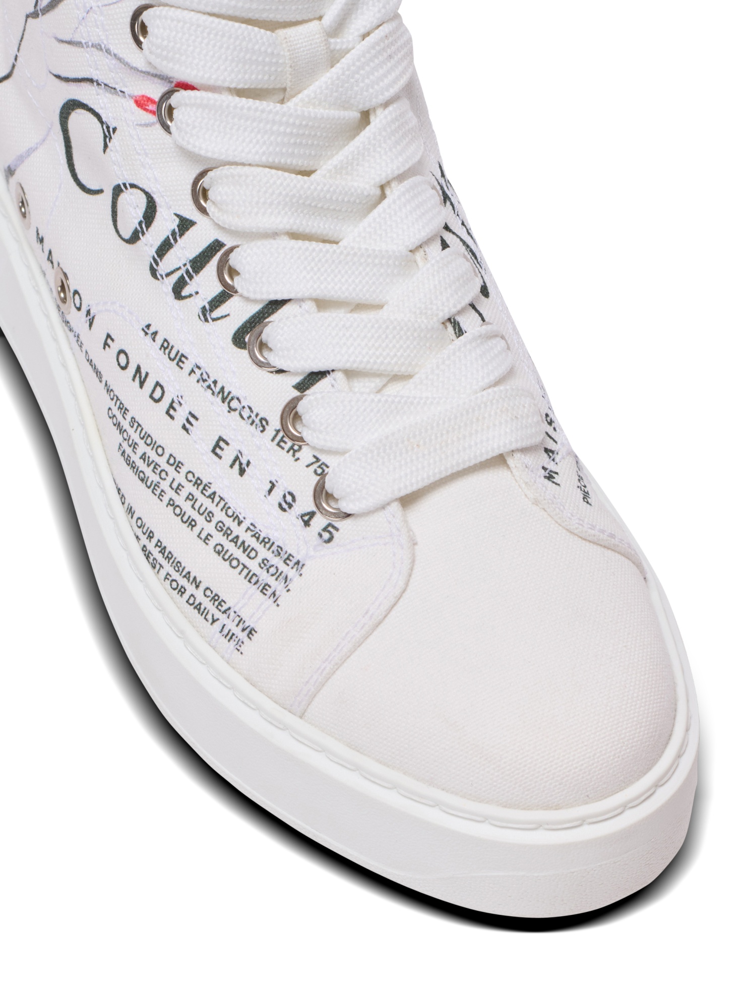 Balmain B-court High-top Trainers With Beauty Print