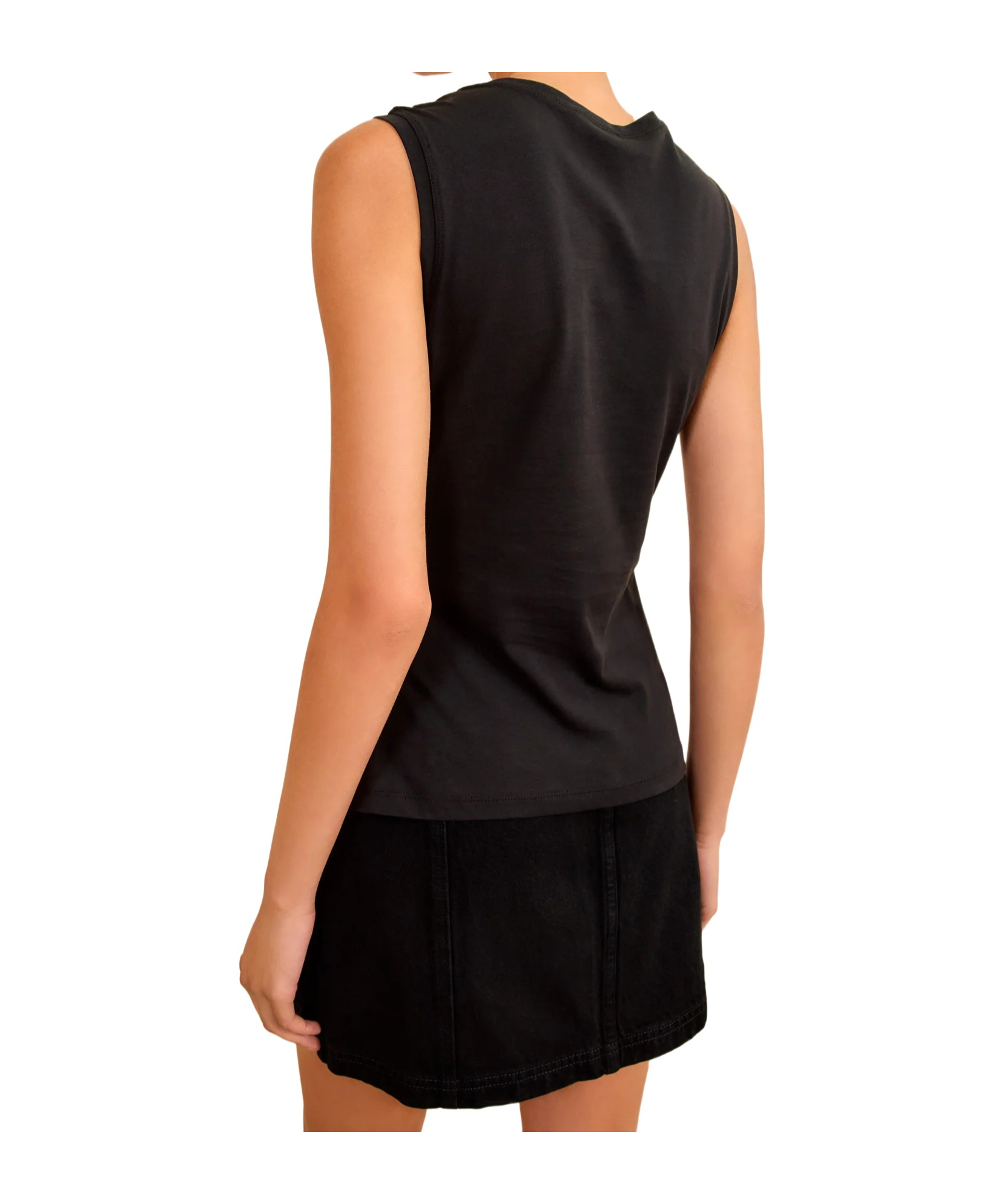 Ulla Johnson Clio Ruched Sleeveless Ruffle Top In Black