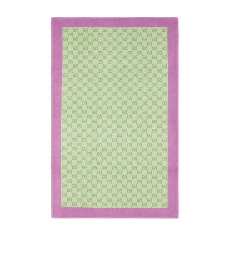 Gucci Gg Pattern Beach Blanket In Light Green/lavender