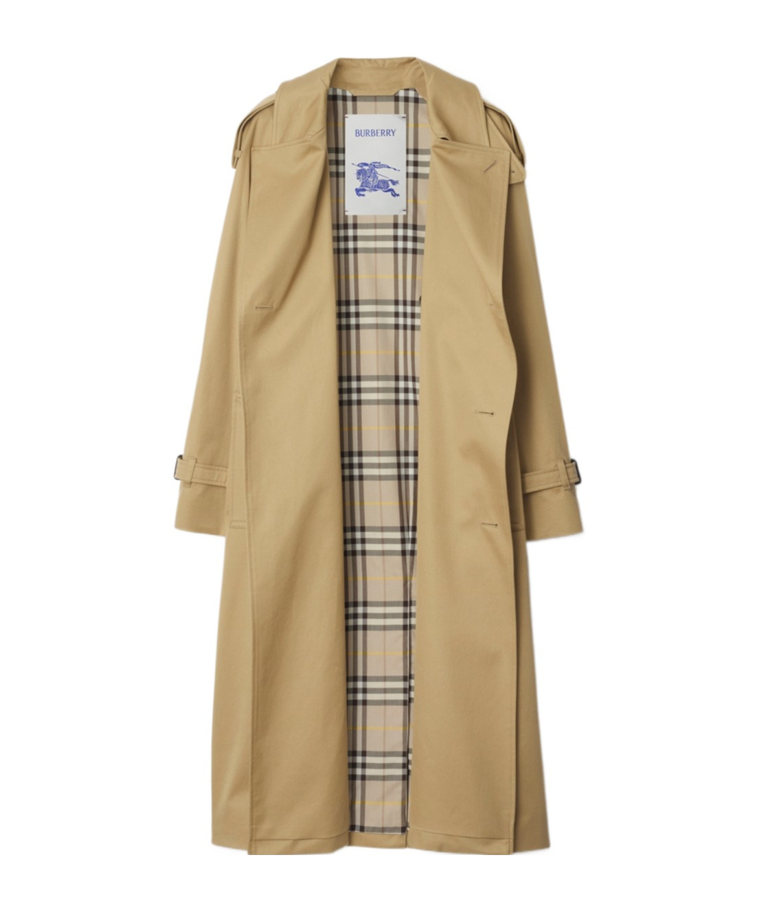 Burberry Waterloo Beige Double-breasted Trench Coat With Classic Collar And Belt Closure In Cotton Woman In Brown