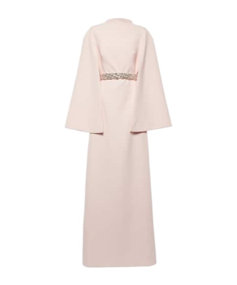 Safiyaa London Harper Embellished Caped Gown In Nude