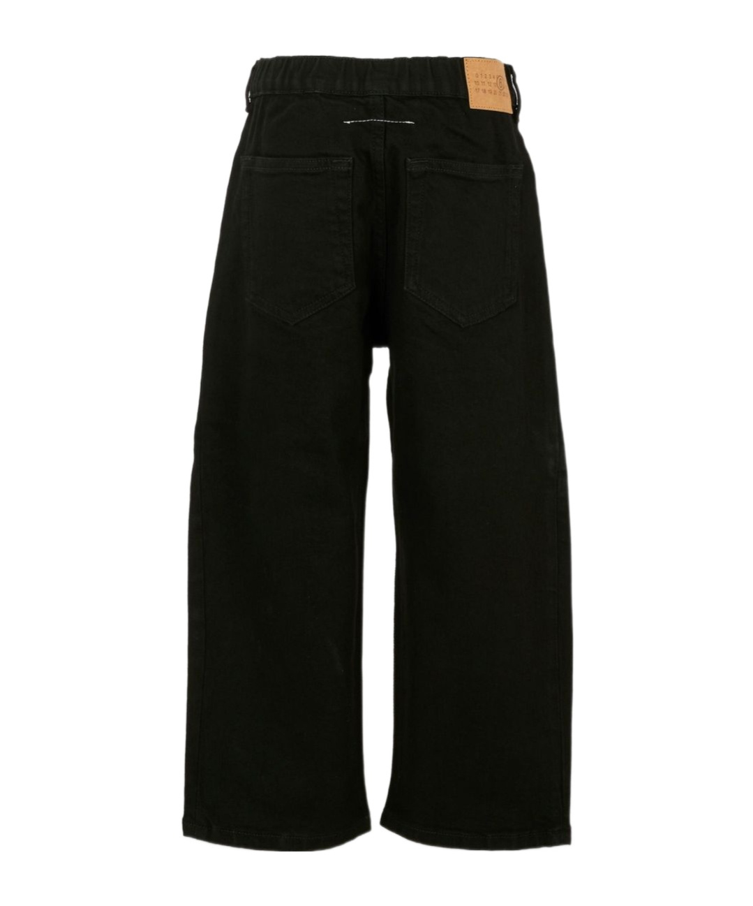 Mm6 Maison Margiela Teen Elasticated-waist Wide-leg Jeans In Black