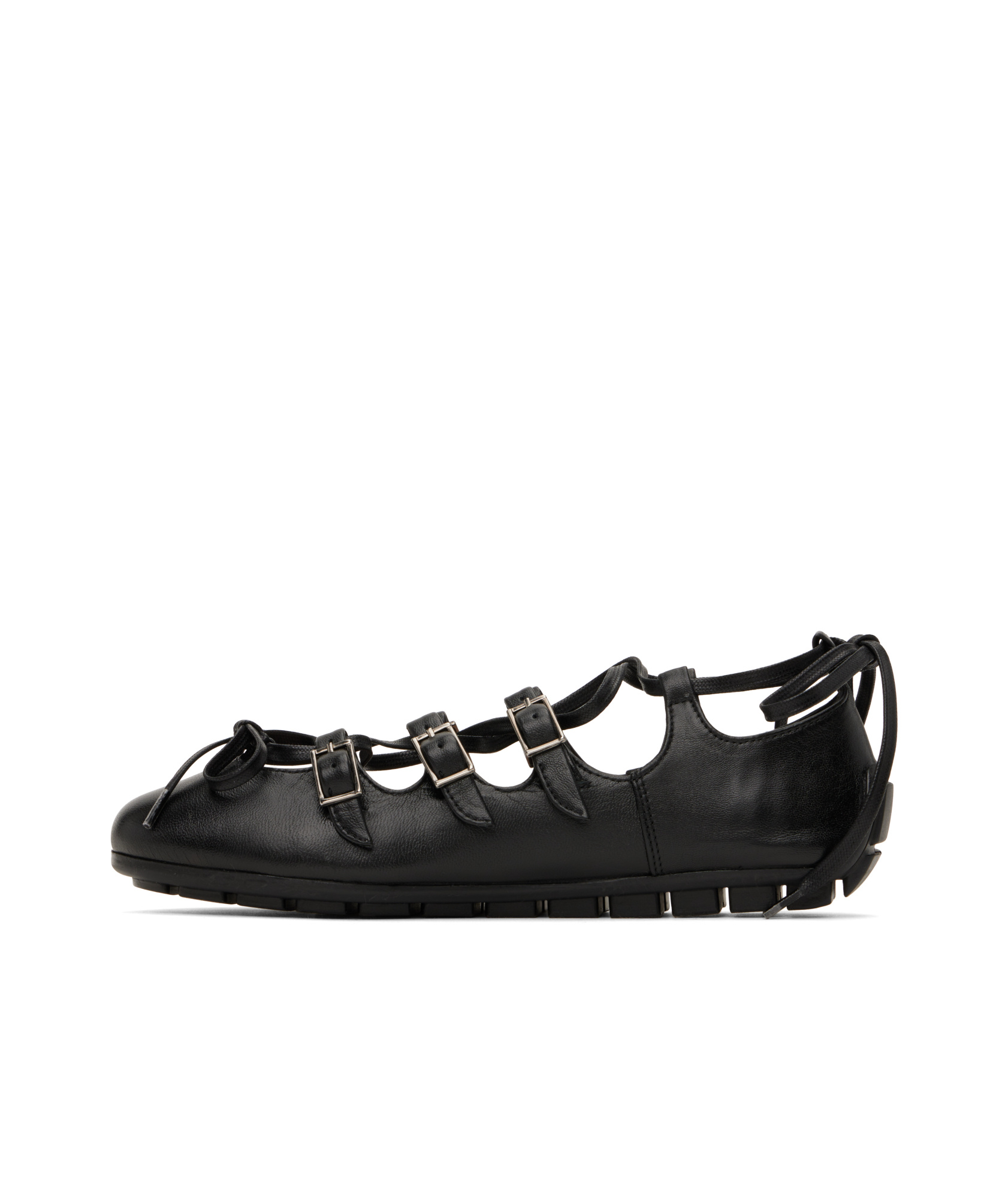 Simone Rocha Ghillie Ballerina Shoes In Black