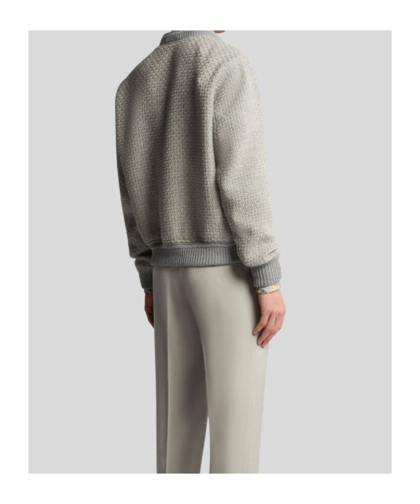 Etro Zip-up Wool Bomber Jacket In Gray