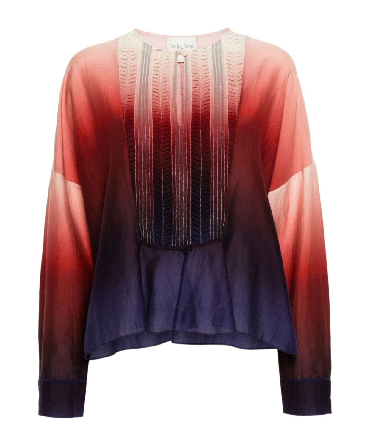 FORTE FORTE MULTICOLOUR GRADIENT-EFFECT PLEAT-DETAIL BLOUSE STRONG STRONG