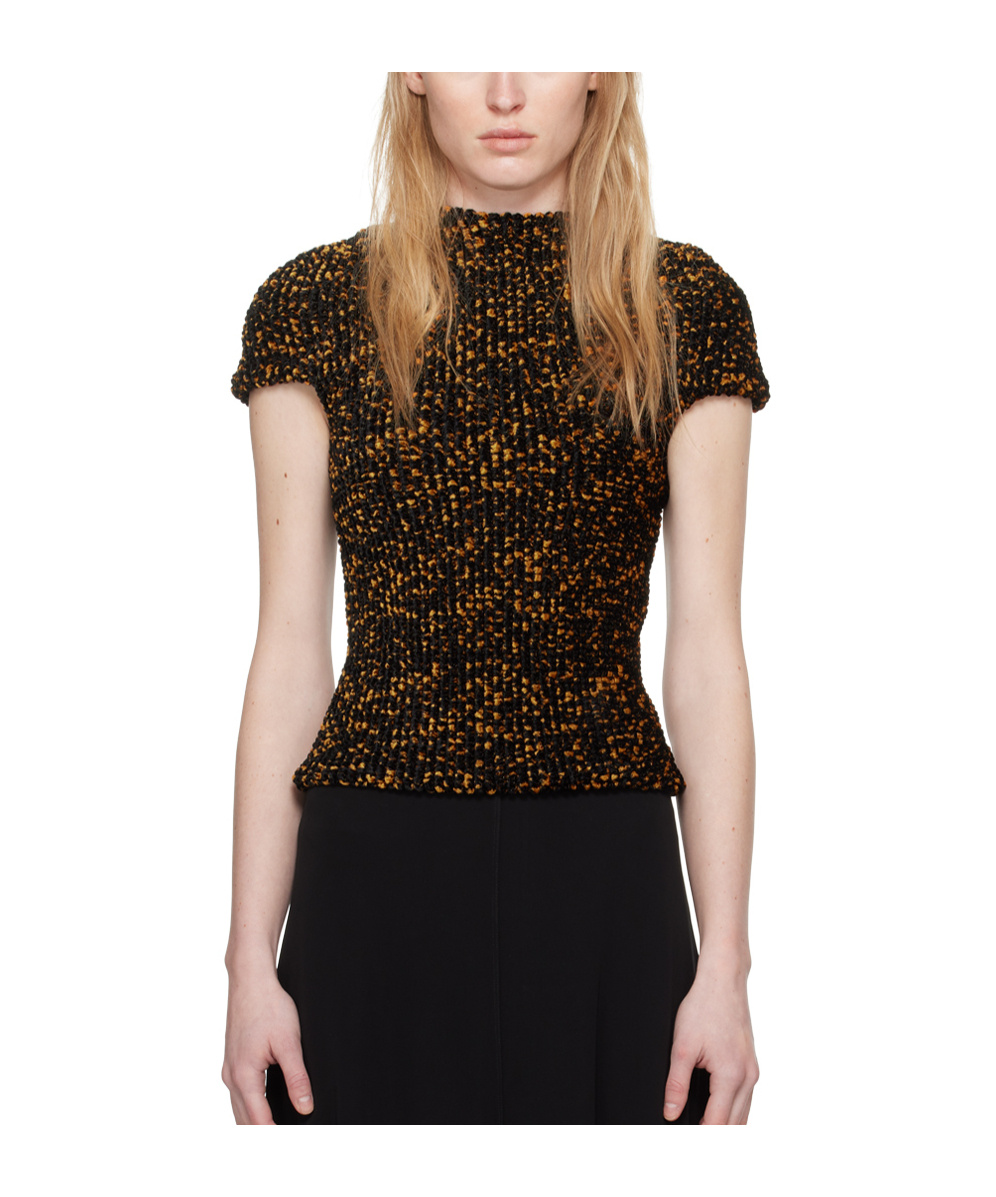 Totême Tortoiseshell-effect Chenille Top In Black