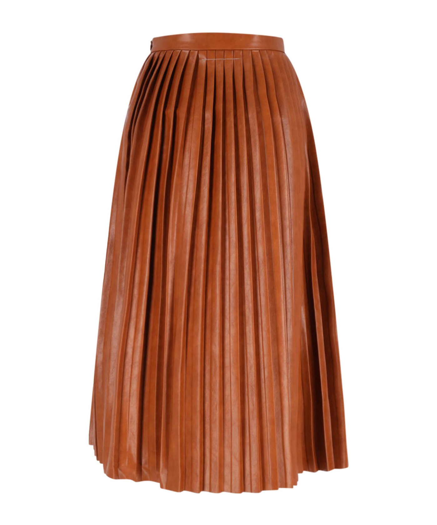 Mm6 Maison Margiela High Waist Pleated Midi Skirt