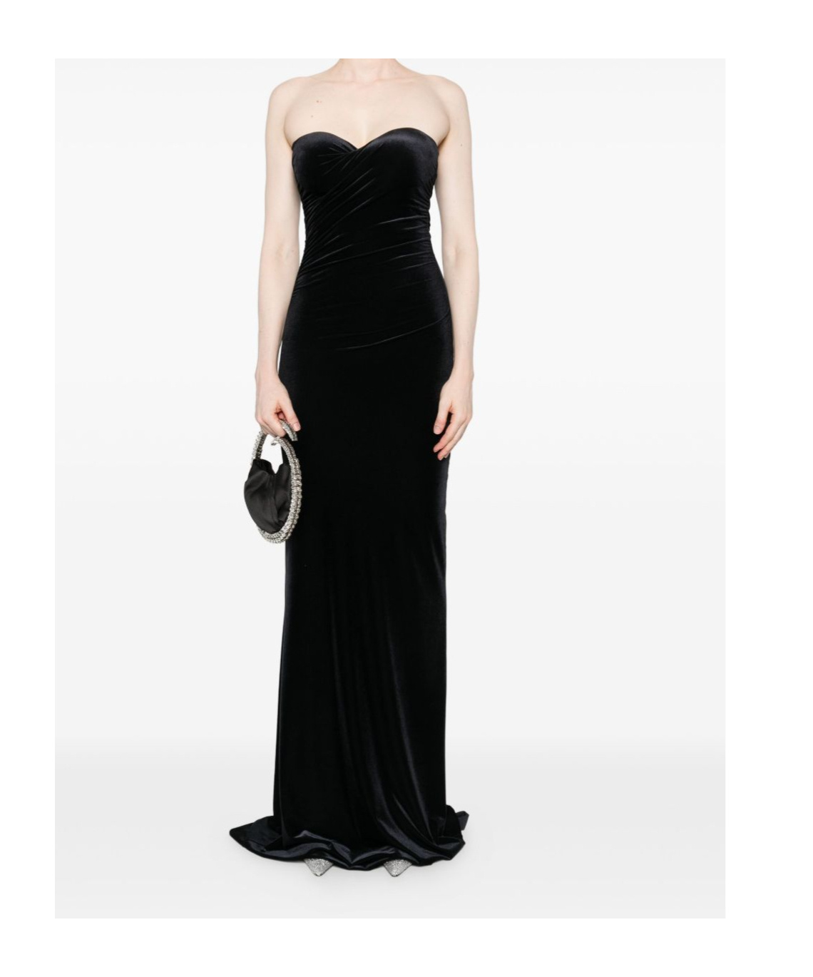 Amazuìn Julien Velvet Long Dress In Black