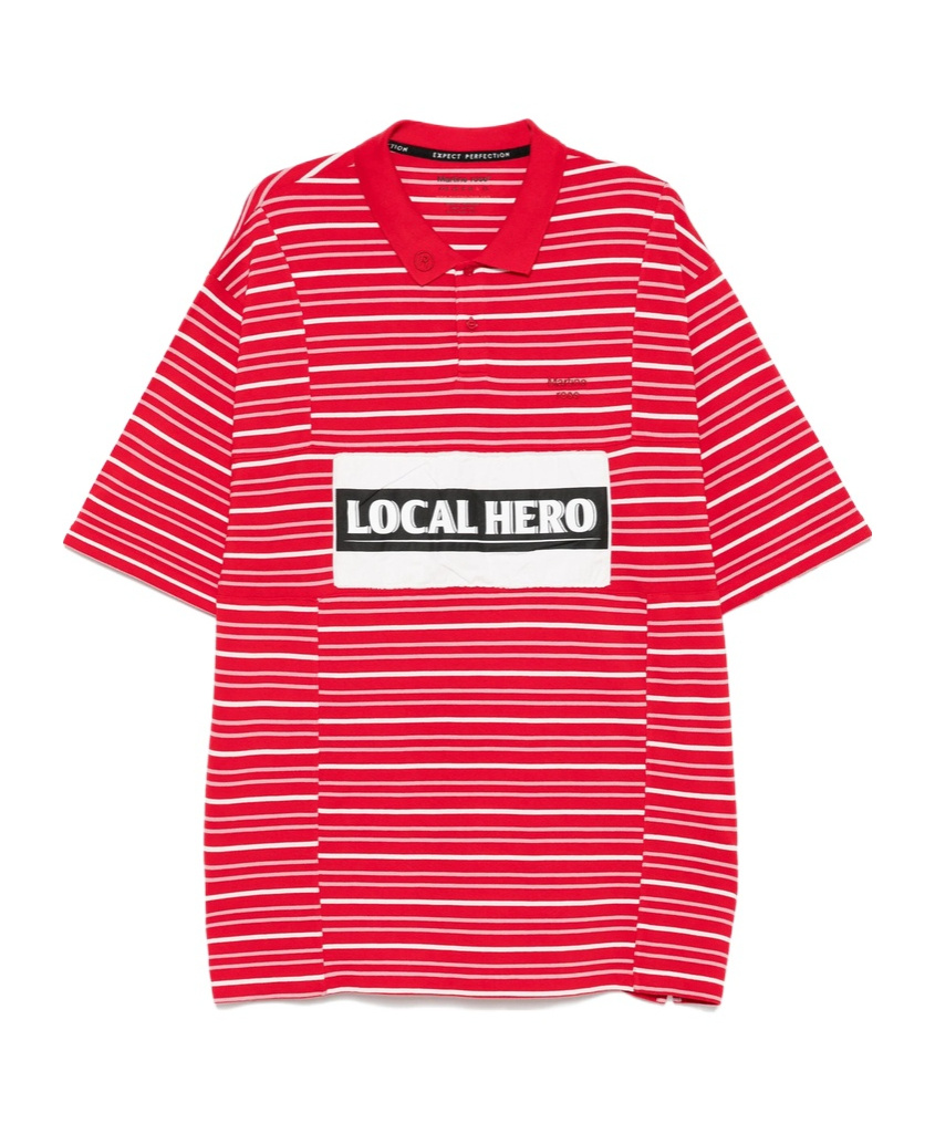 Shop Martine Rose Striped Polo Shirt In Red