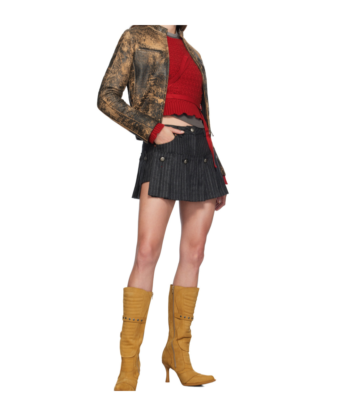 Andersson Bell Nora Strap Sweater In Scarlet