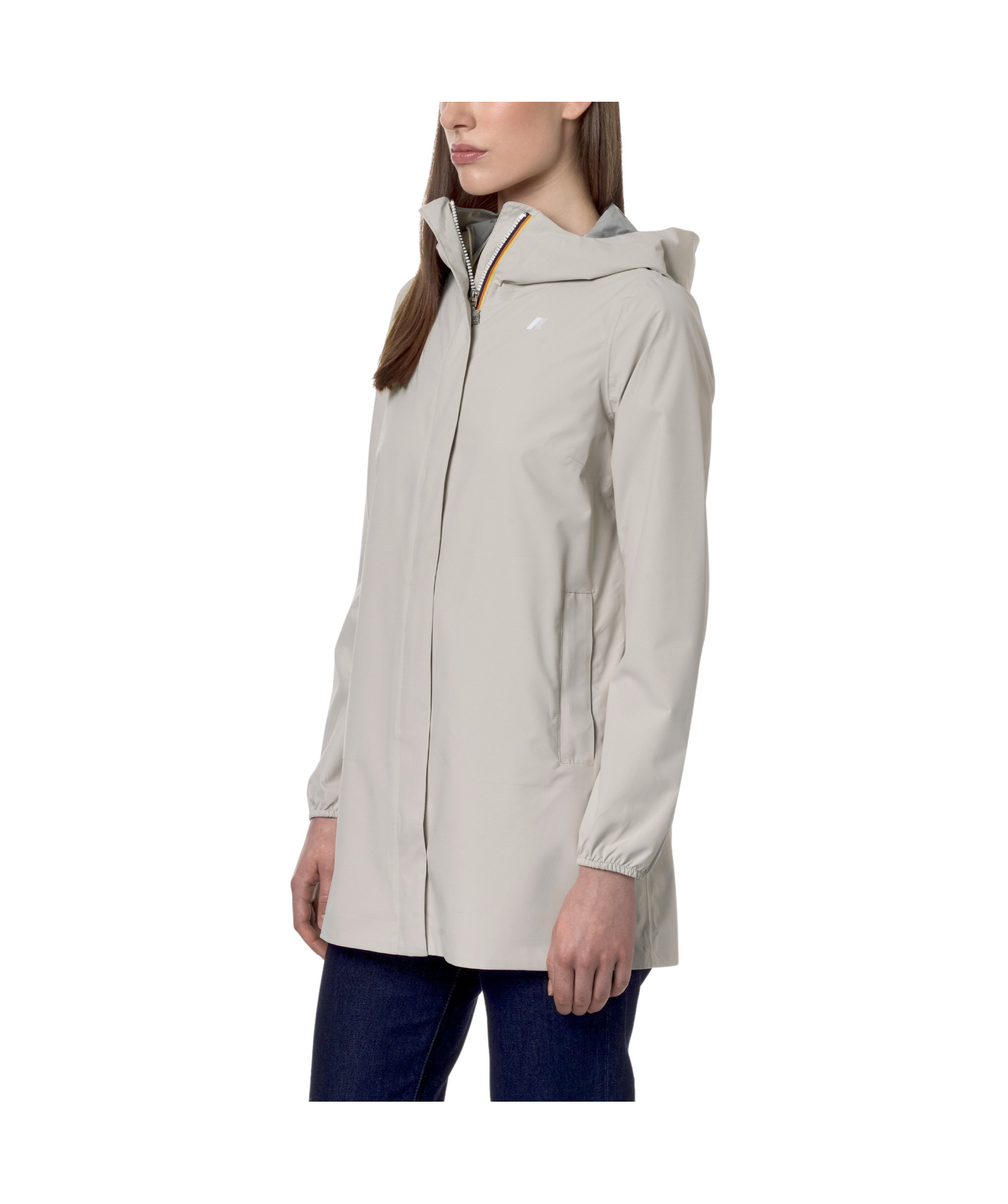 K-way K Way Mathy Bonded Beige Jacket In White