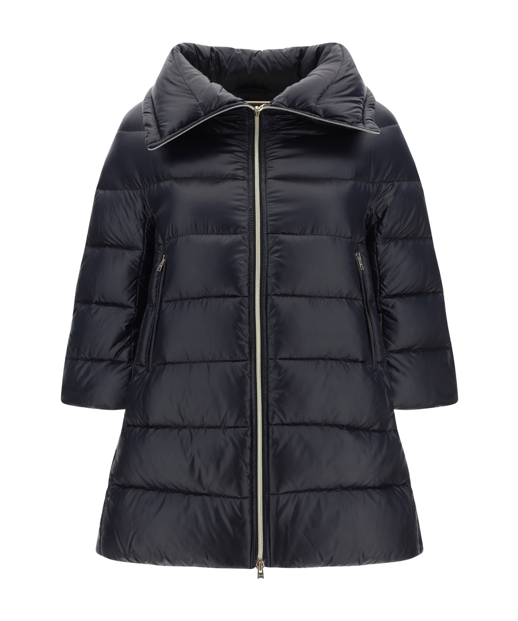 Herno Quilted Padded High Collar Jacket In Black