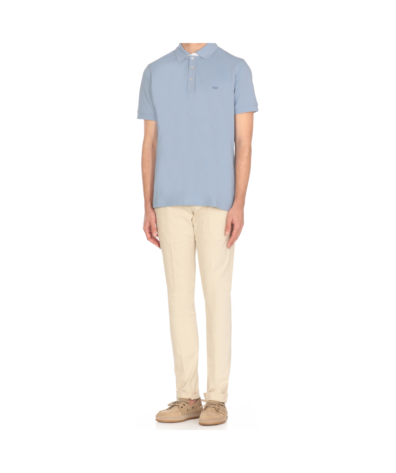 Fay Logo-embroidered Polo Shirt In Blue