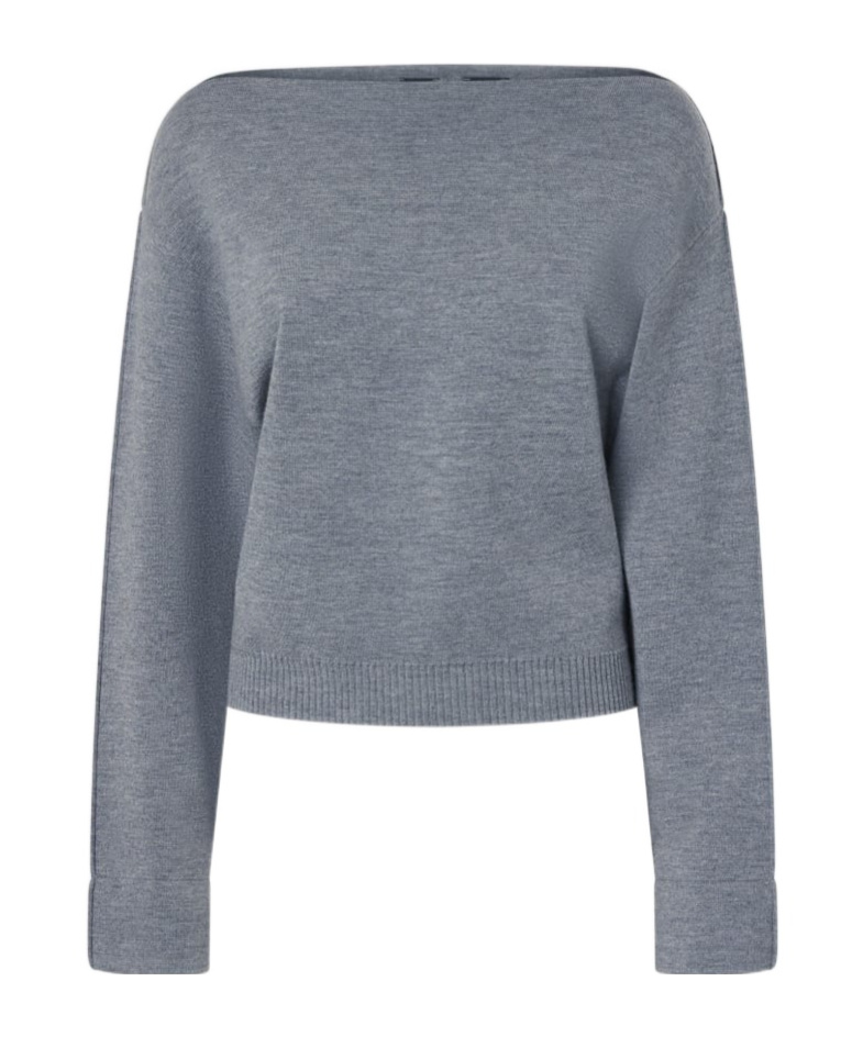 Shop Pinko Boat-neck Sweater In Gray