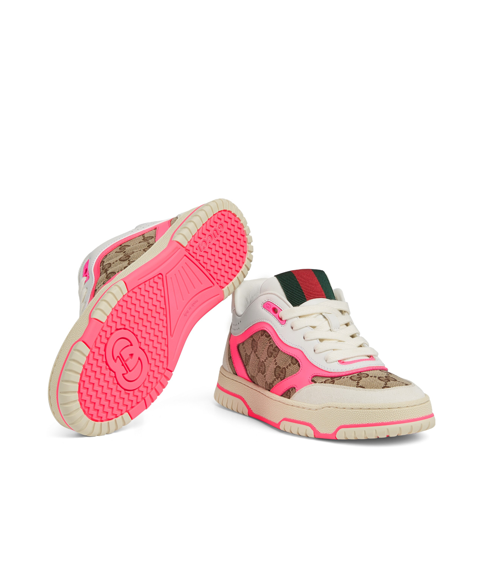Gucci Re-web Panelled Sneakers In Multicolor