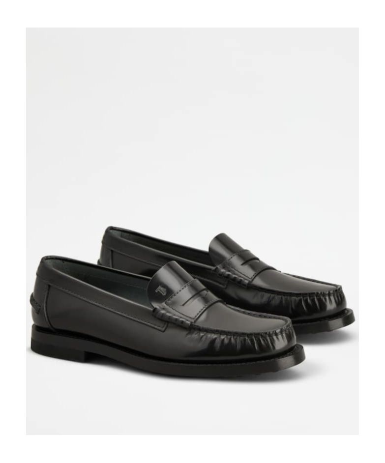 Tod's Leather Classic Loafers In Black