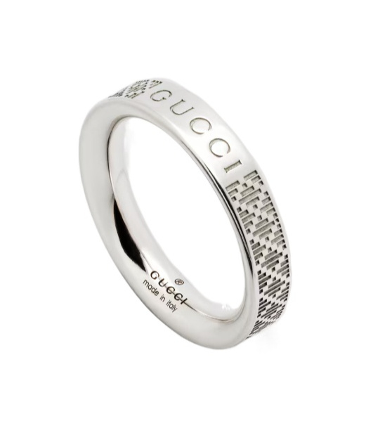 Gucci Diamante Thin Ring In Silver