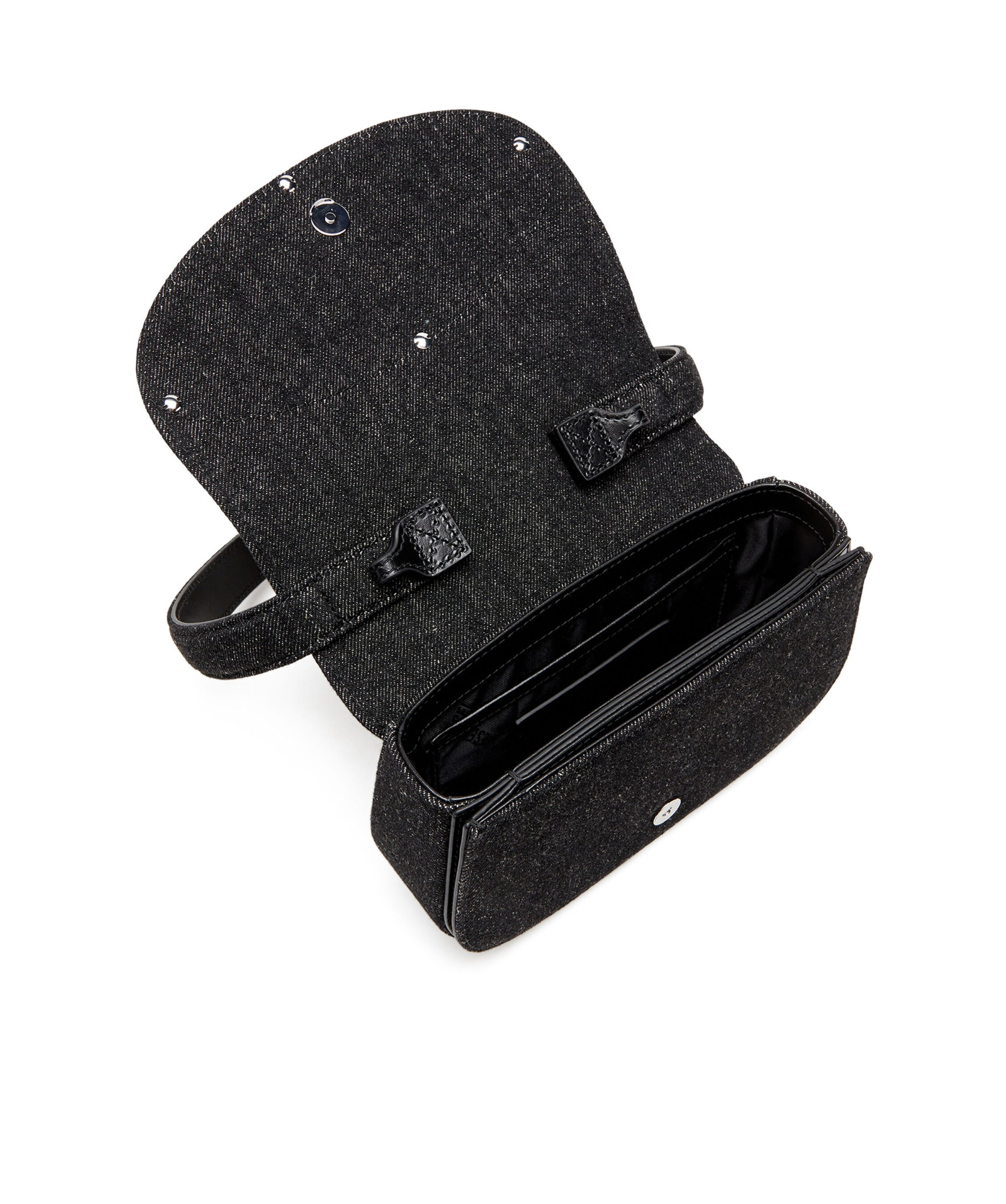 Diesel Twin-double-pouch Embossed-leather Shoulder Bag In Black