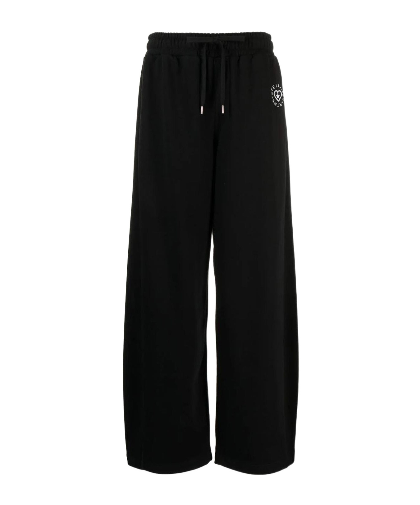 Shop Stella Mccartney Logo-patch Cotton Track Pants In Black