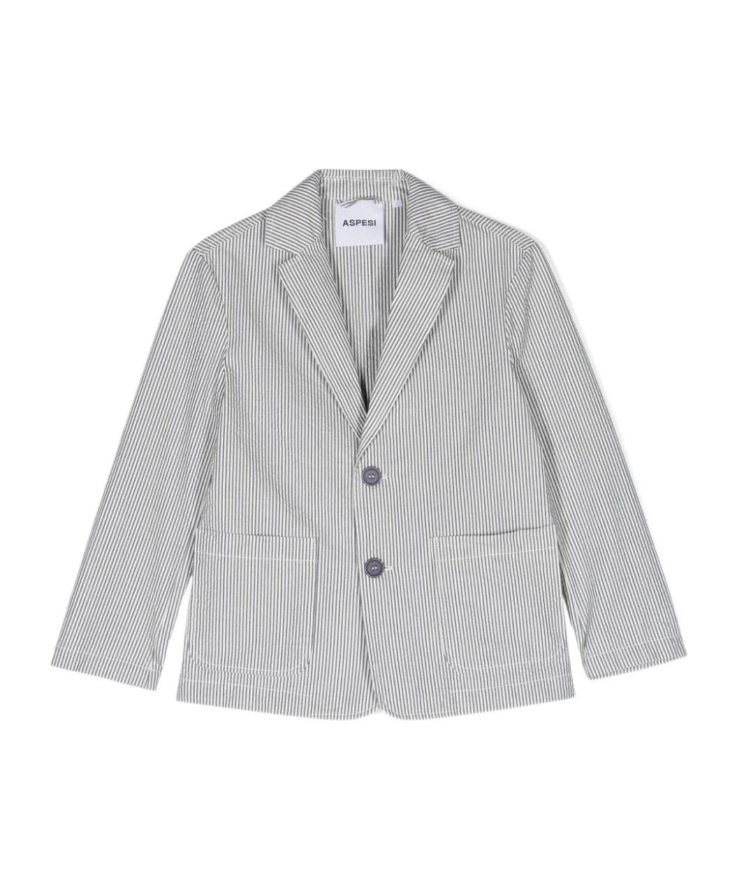 Aspesi Pinstriped Single-breasted Blazer In Gray