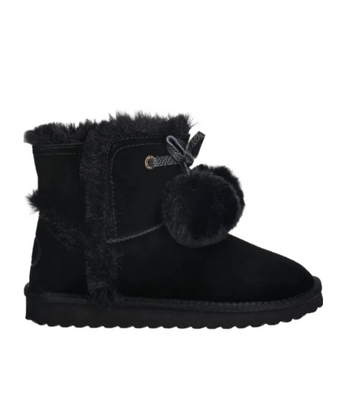 Liu •jo Faux-fur Pompom Boots In Black