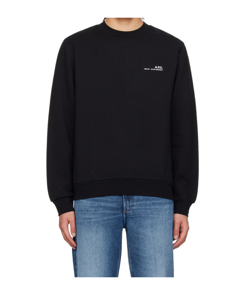 Apc Organic Cotton Sweatshirt With Minimalist Branding And Comfortable Fit In Black