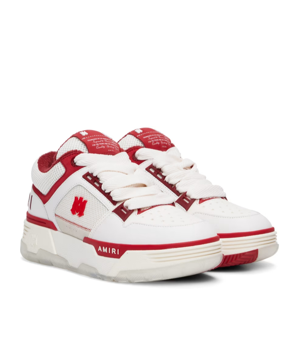 Shop Amiri Logo Lace-up Sneakers In White