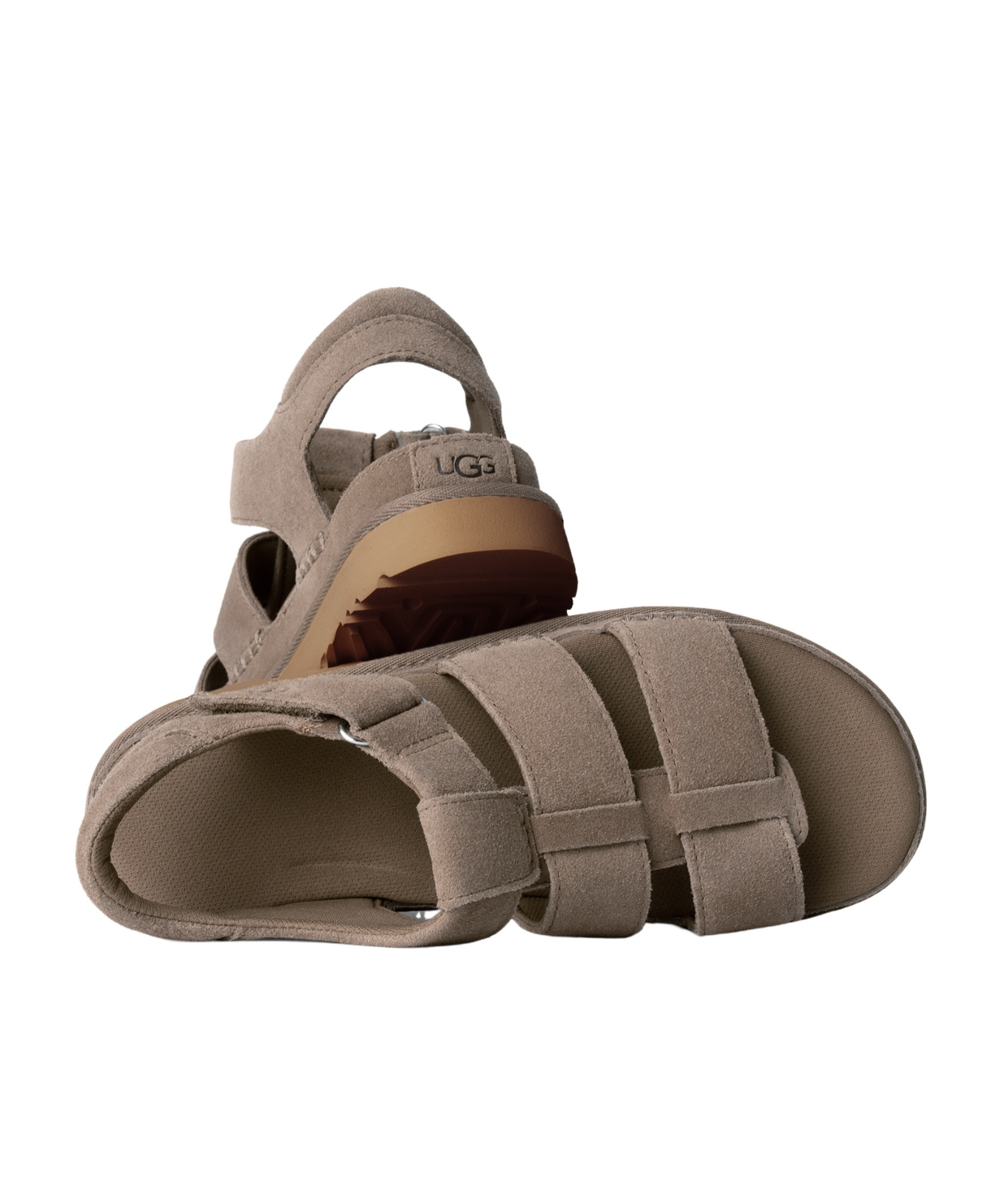 Ugg Goldenstar Strap Sandals In Smoke Plume In Brown
