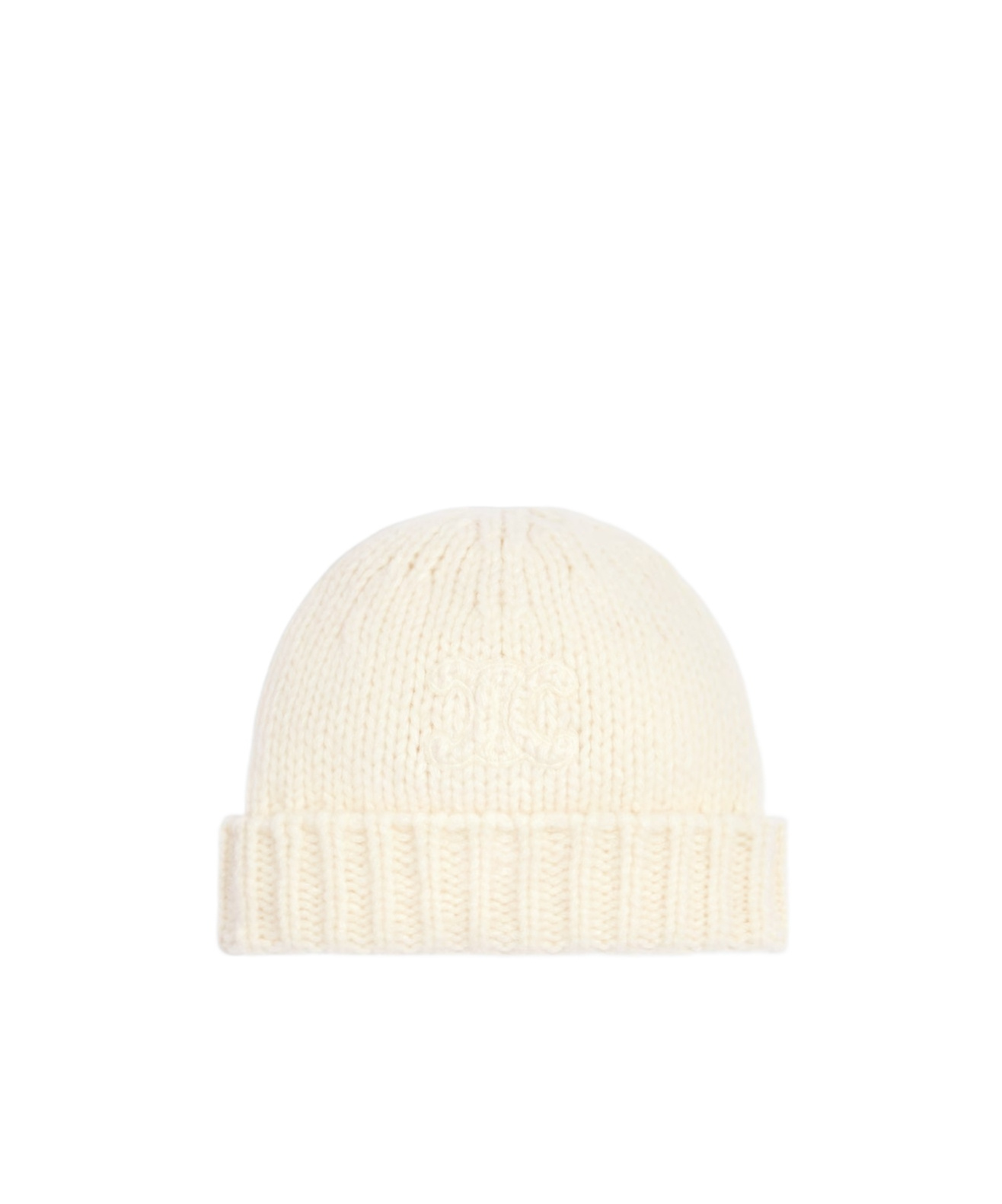 Celine Triomphe Beanie In Cashmere And Silk In Neutral