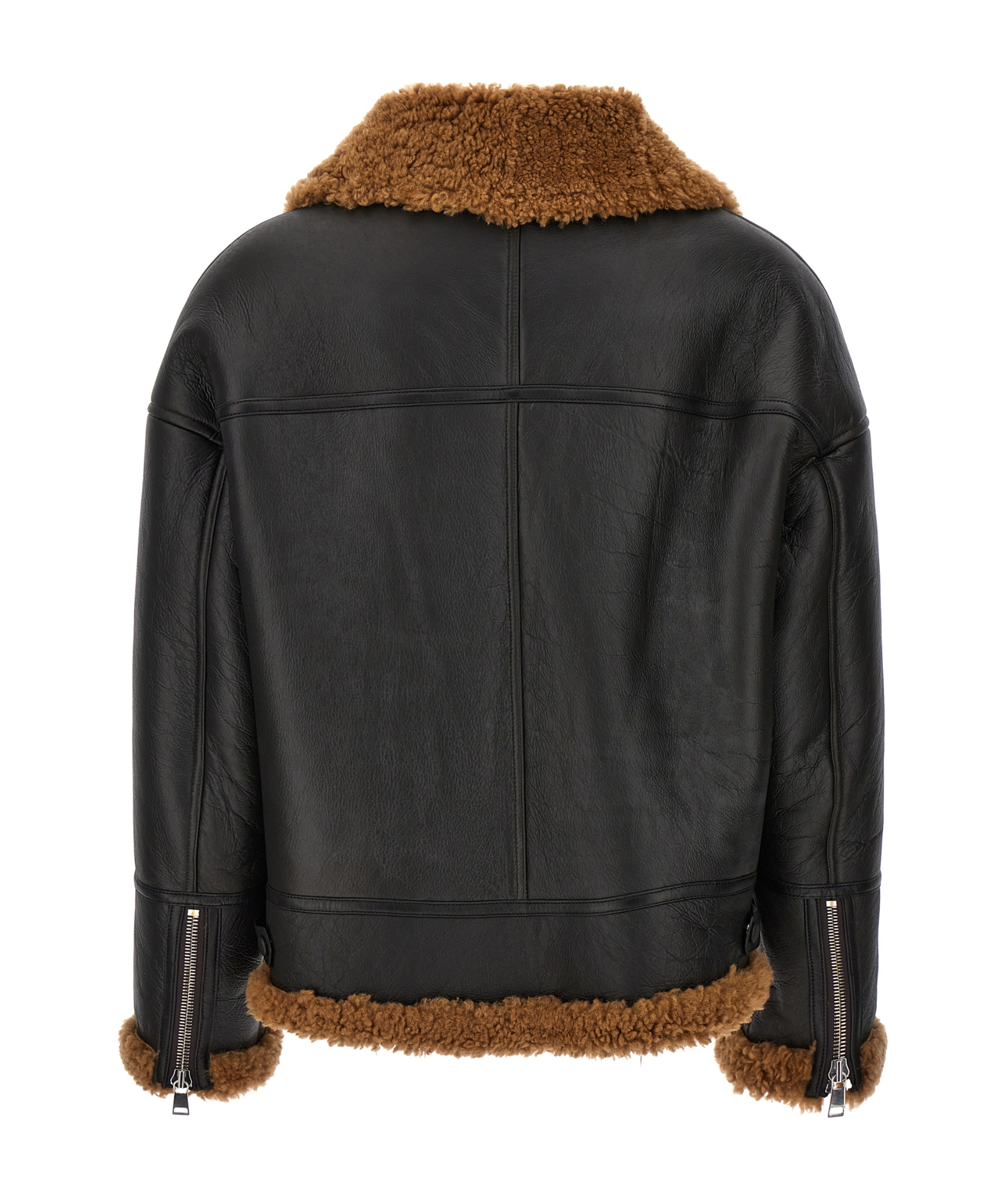 Shop Yves Salomon Zip-up Leather Jacket In Black