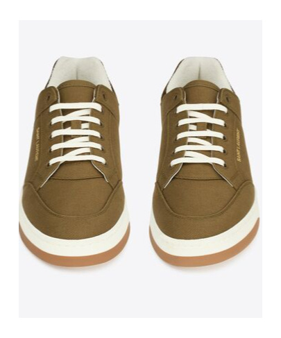 Saint Laurent Sneakers Sl/61 In Gabardine Verde Militare Uomo In Green