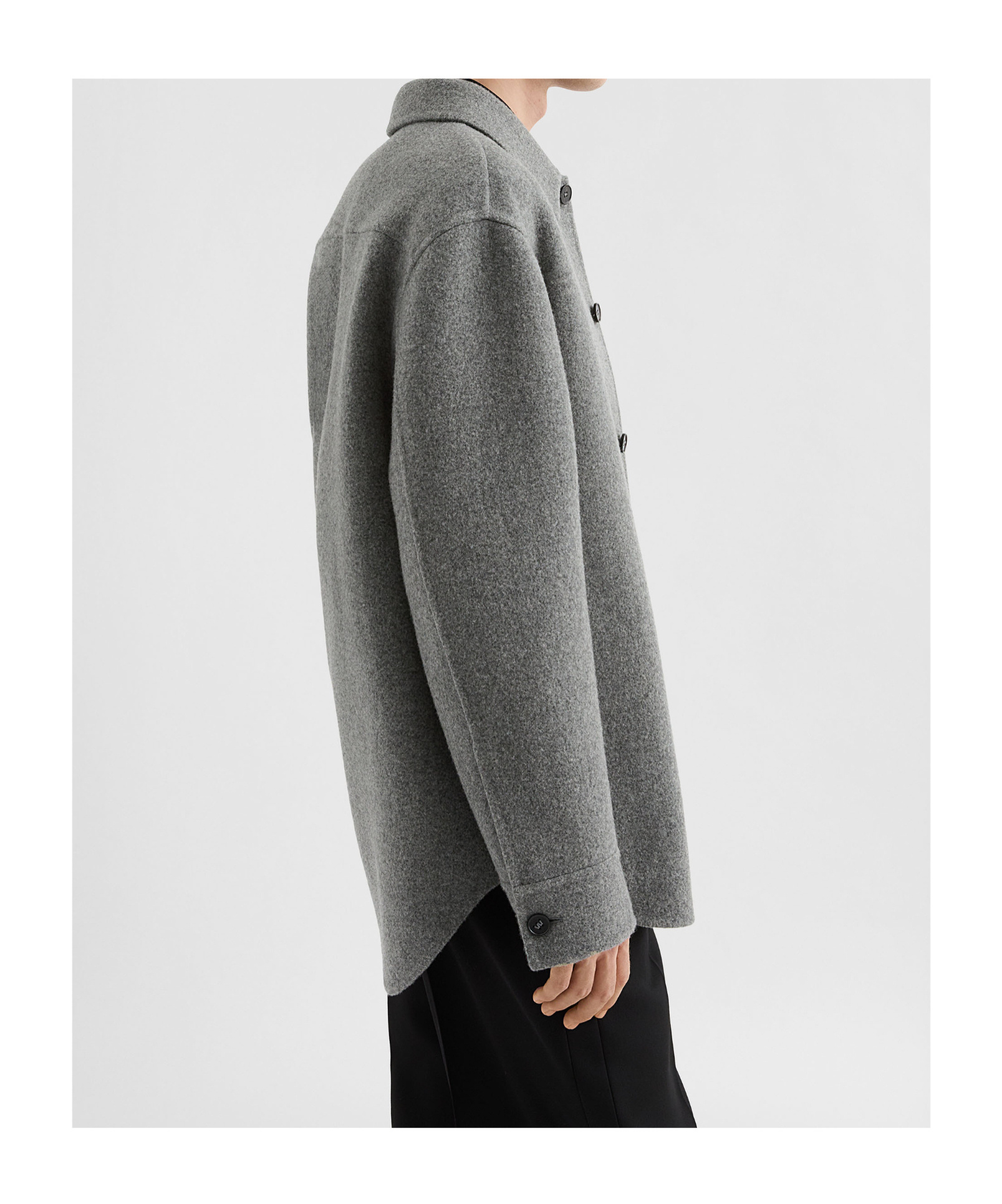 Jil Sander Wool Overshirt Casual Jackets And Parka Gray