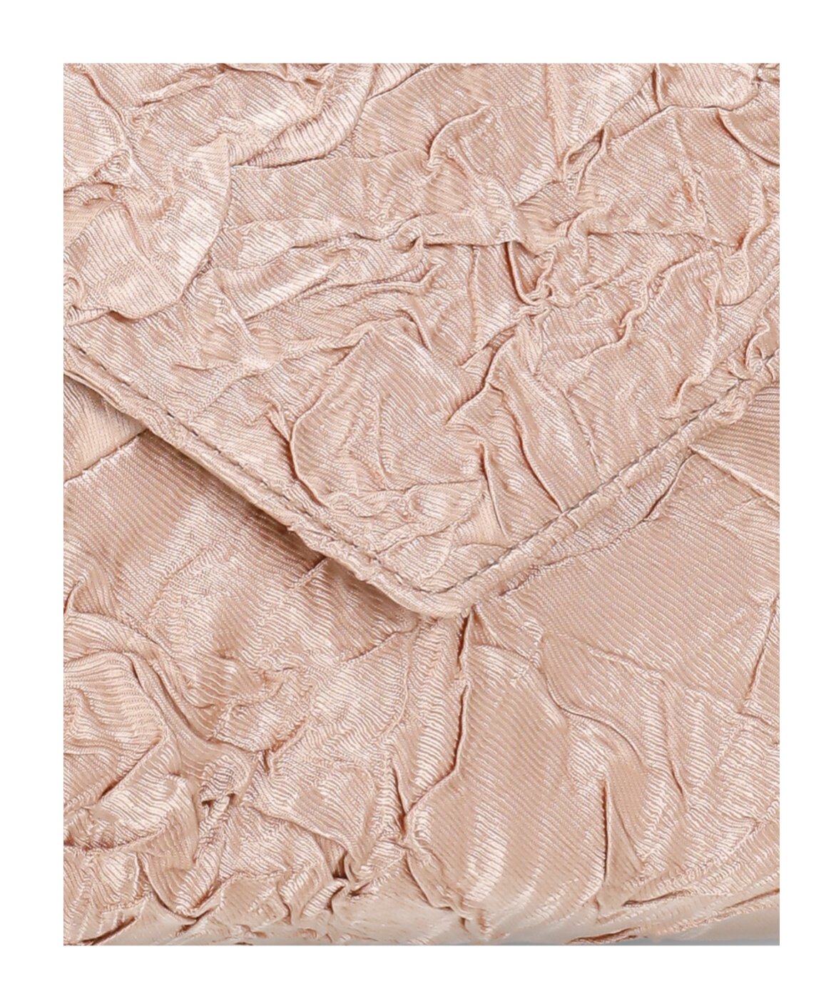 Dries Van Noten Chain Strap Crinkled Texture Envelope Flap Metallic Finish Pleated Fabric Shoulder Bag In Pink