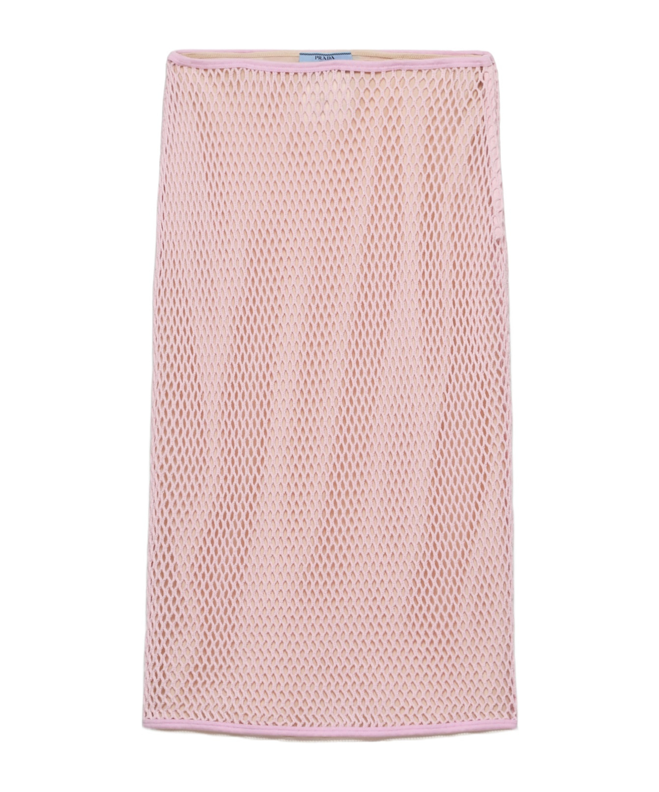 Prada Open Weave Midi Skirt In Pink