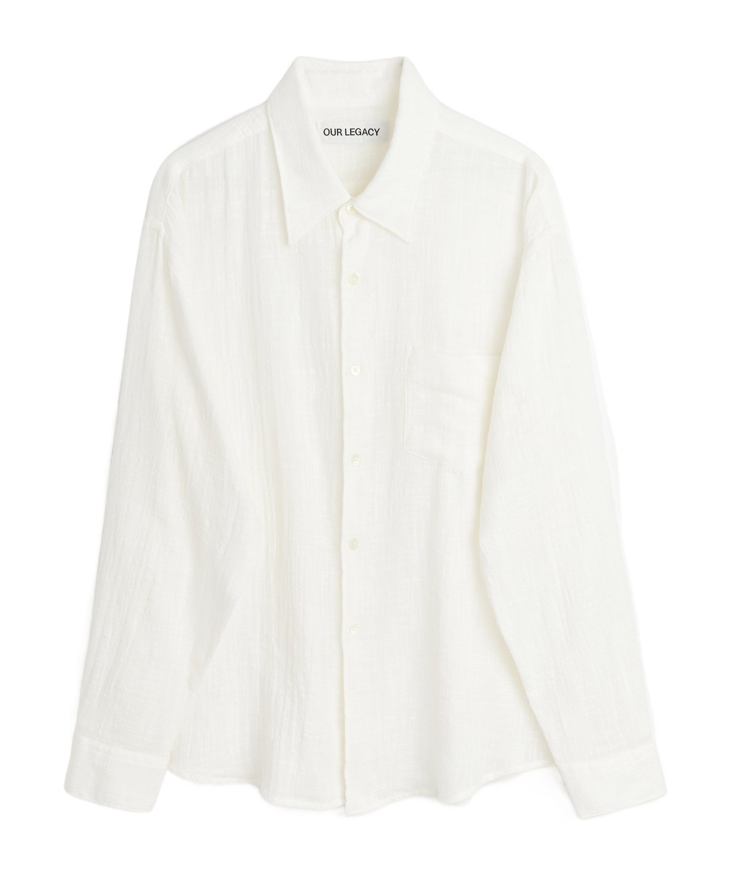 Our Legacy Off-white Coco Shirt With Point Collar And Mother Of Pearl Buttons In White