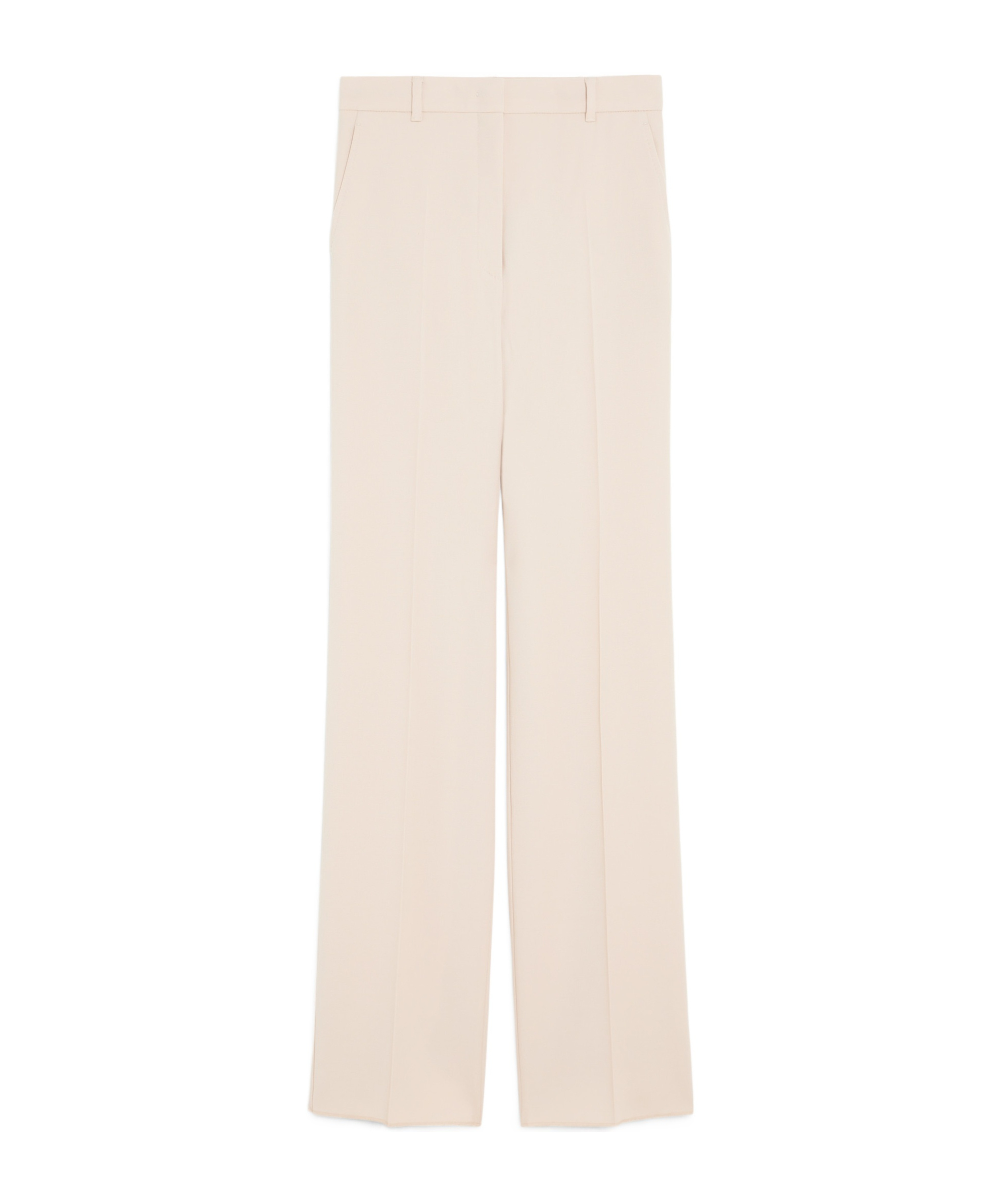 Max Mara Straight-leg Trousers With High Listed Waistband In Nude Makeup