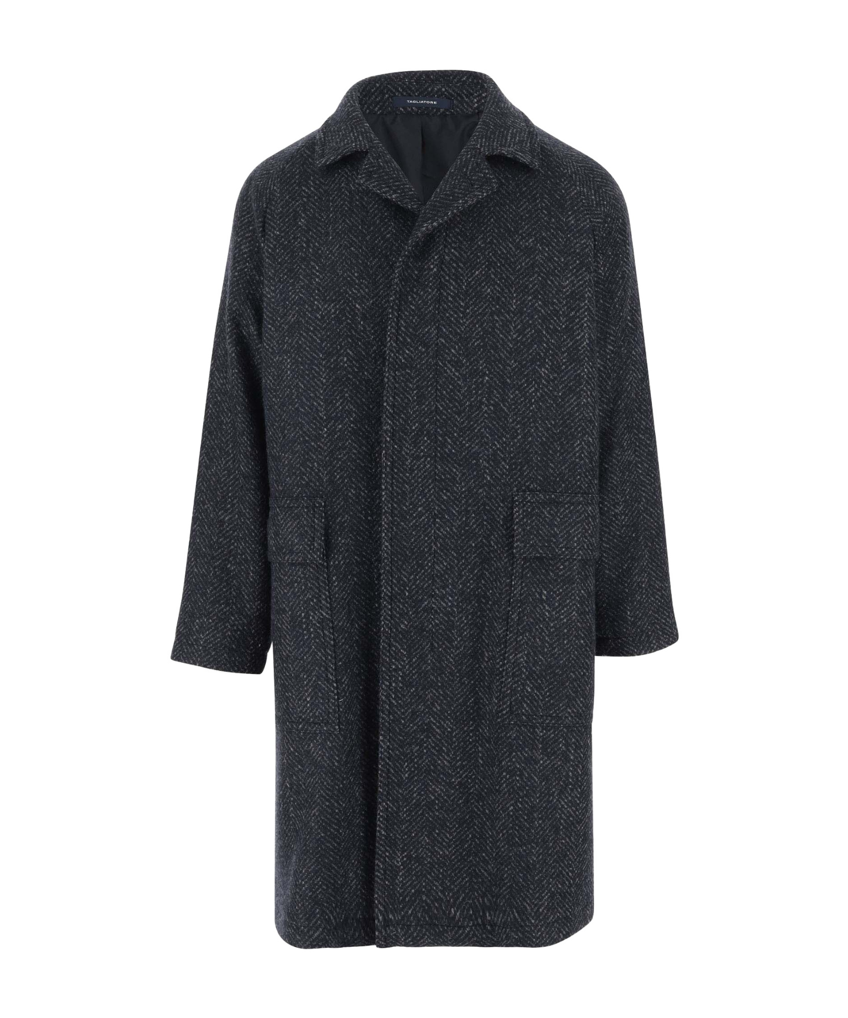 Tagliatore Long-sleeved Coat In Black