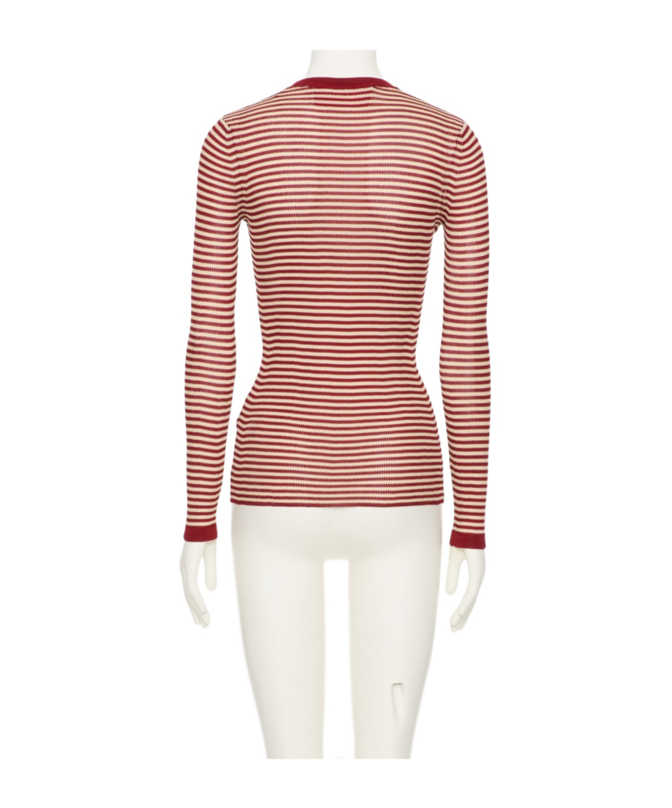 Valentino Striped Crewneck Knitted T-shirt In White
