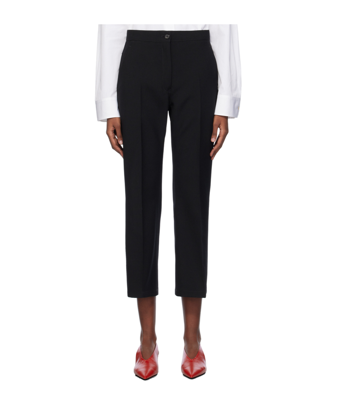 Jil Sander Black Flared Trousers In Black