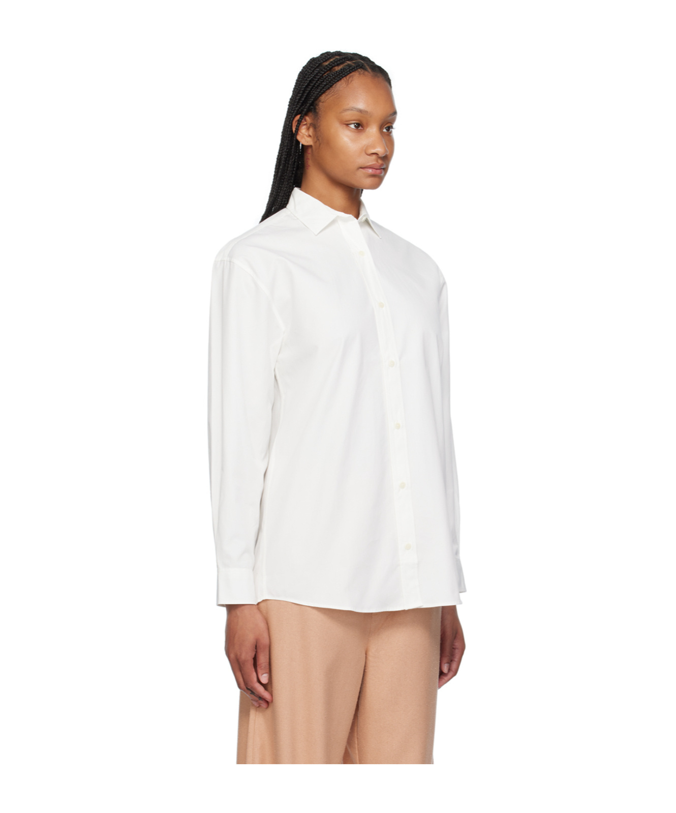 Baserange Button Shirt On Front In White