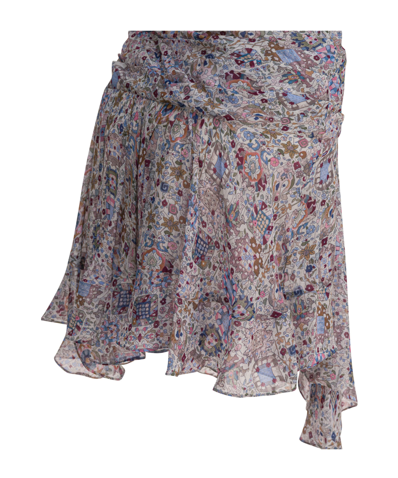 Isabel Marant Étoile Patterned Asymmetric Mini Skirt In Multi