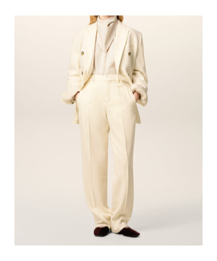 Ami Alexandre Mattiussi Wool Casual Pants In White