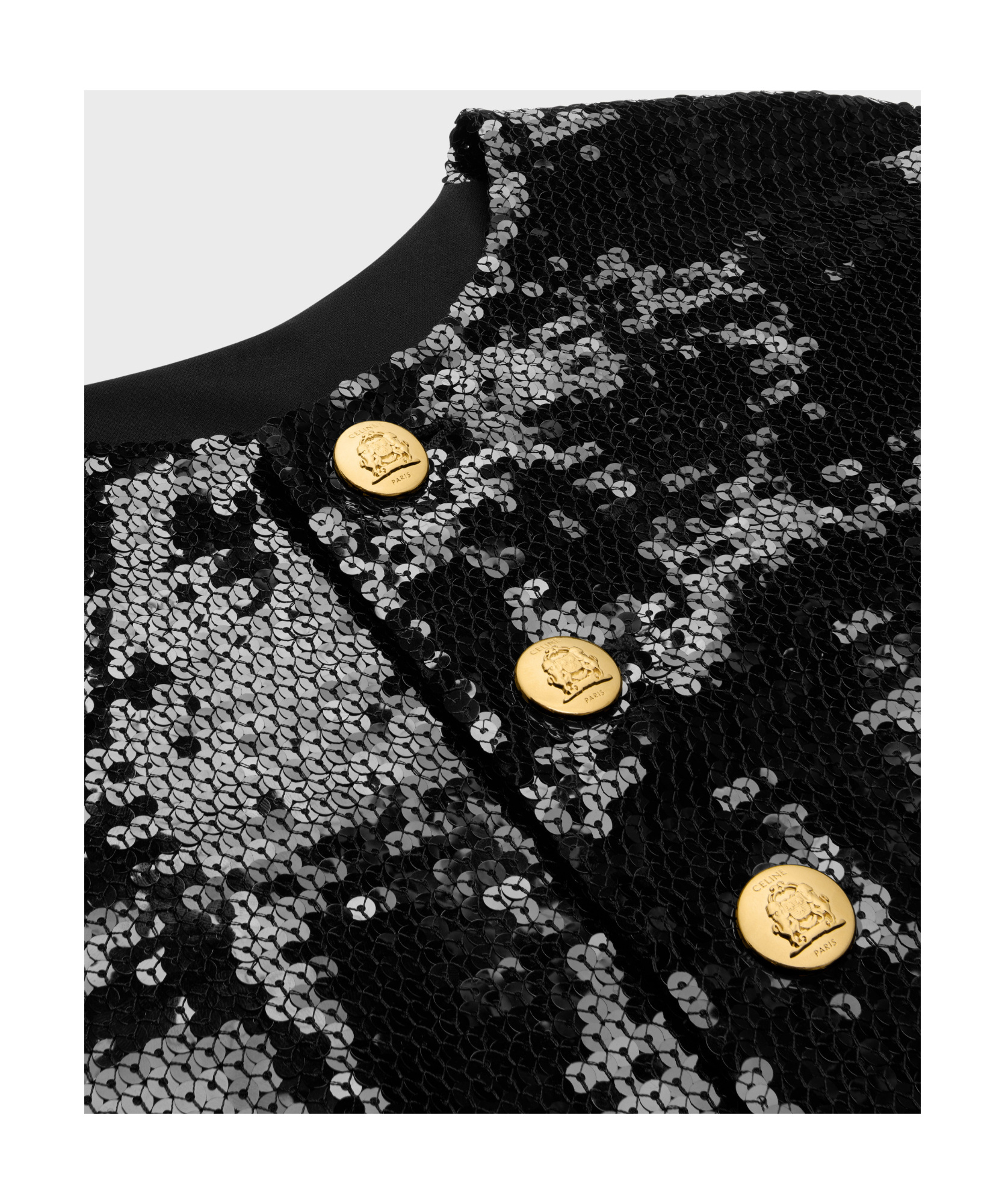 Celine Embroidered Cardigan In Ribbed Mohair In Black